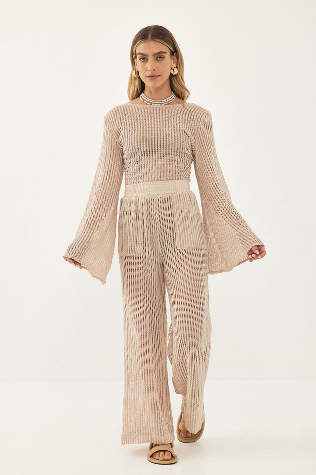 מכנסי סיציליה קרושה מתרחבים מוקה