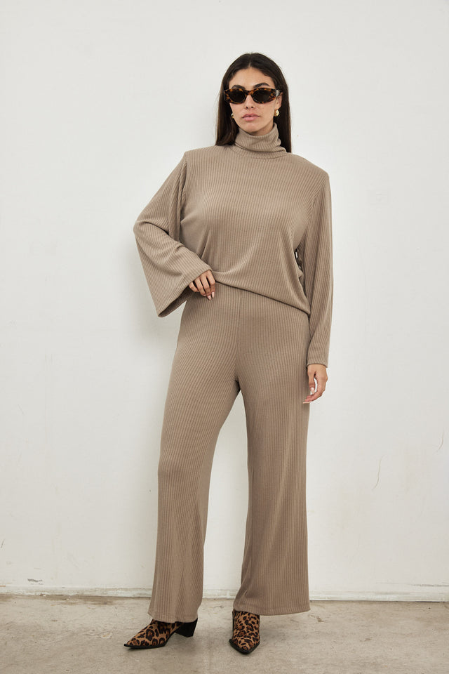 מכנסי סריג פריז אבן