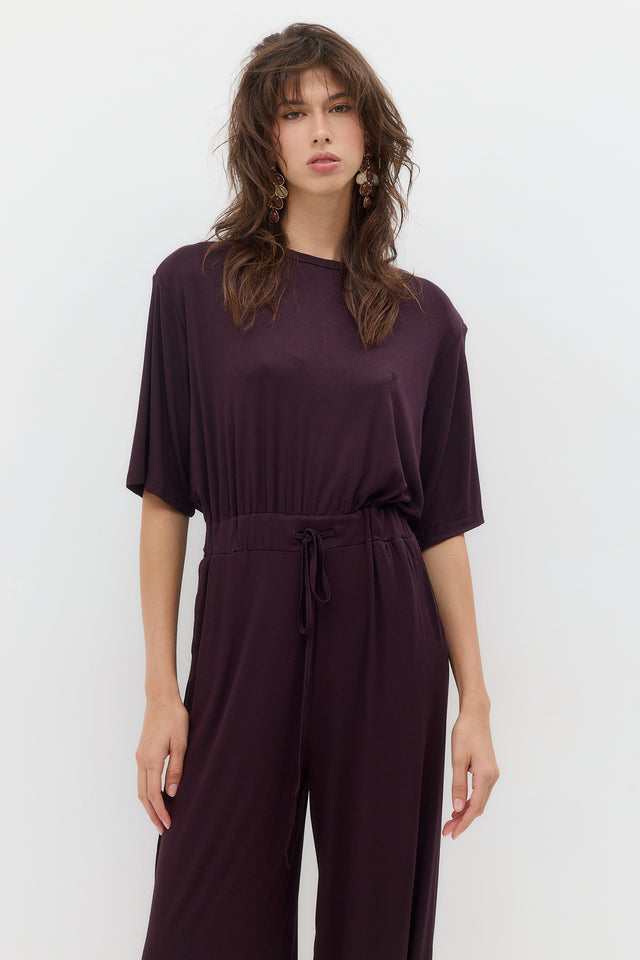 אוברול ספייסי בלון כריות כתפיים נשלפות דובדבן