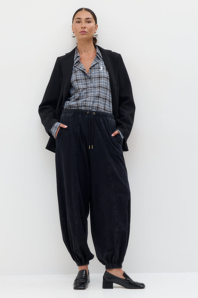 חולצה מכופתרת ספייסי פלייד משבצות כחולה