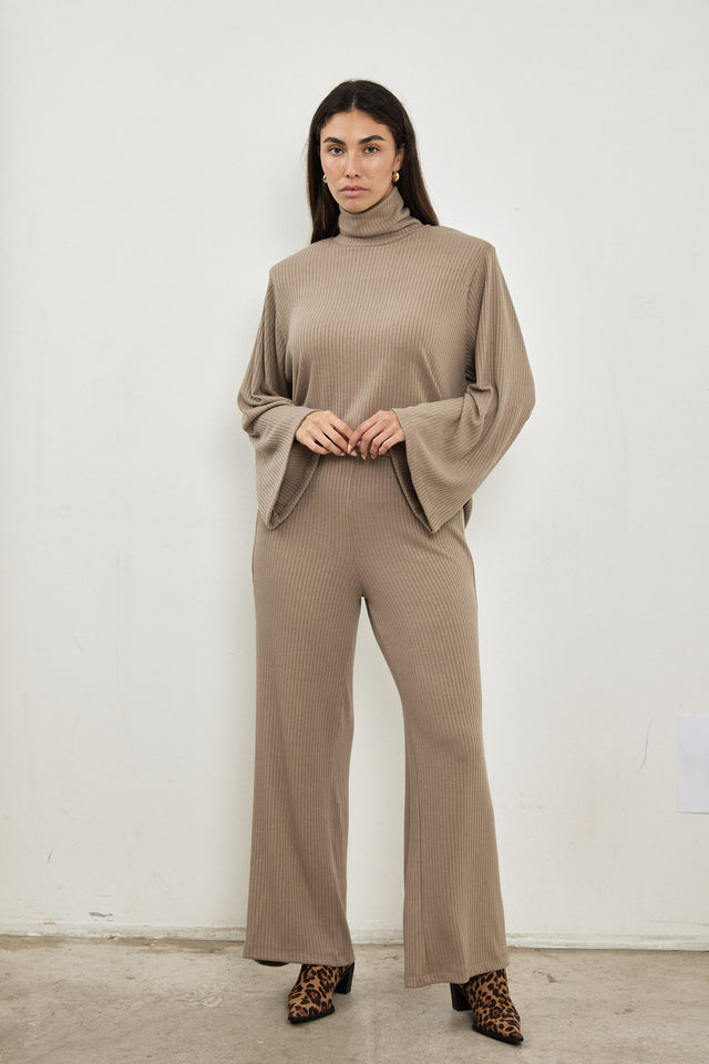 מכנסי סריג פריז אבן