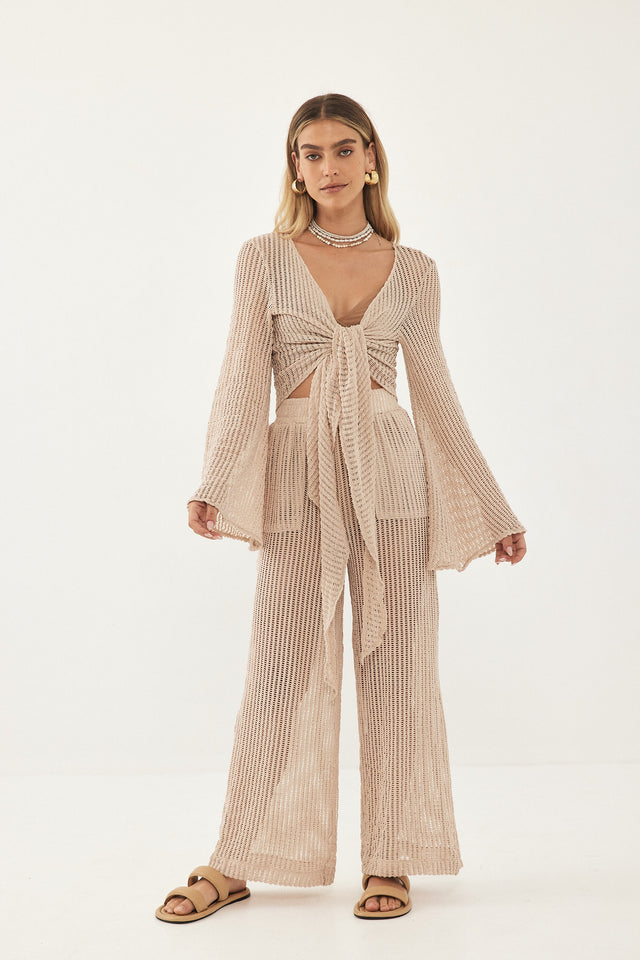 מכנסי סיציליה קרושה מתרחבים מוקה