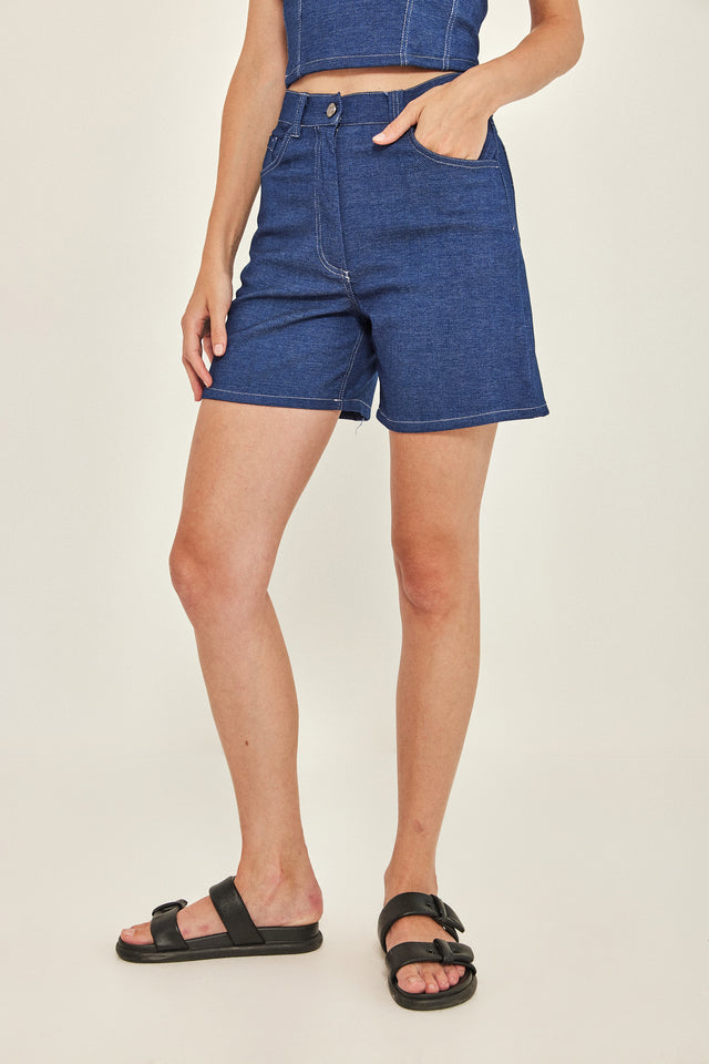 מכנסי ברמודה ספיישל ג'ינס כחולים