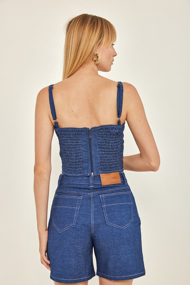 מכנסי ברמודה ספיישל ג'ינס כחולים