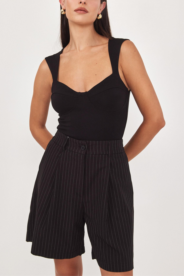 בגד גוף CURVE מחוך קאפים גופייה שחור