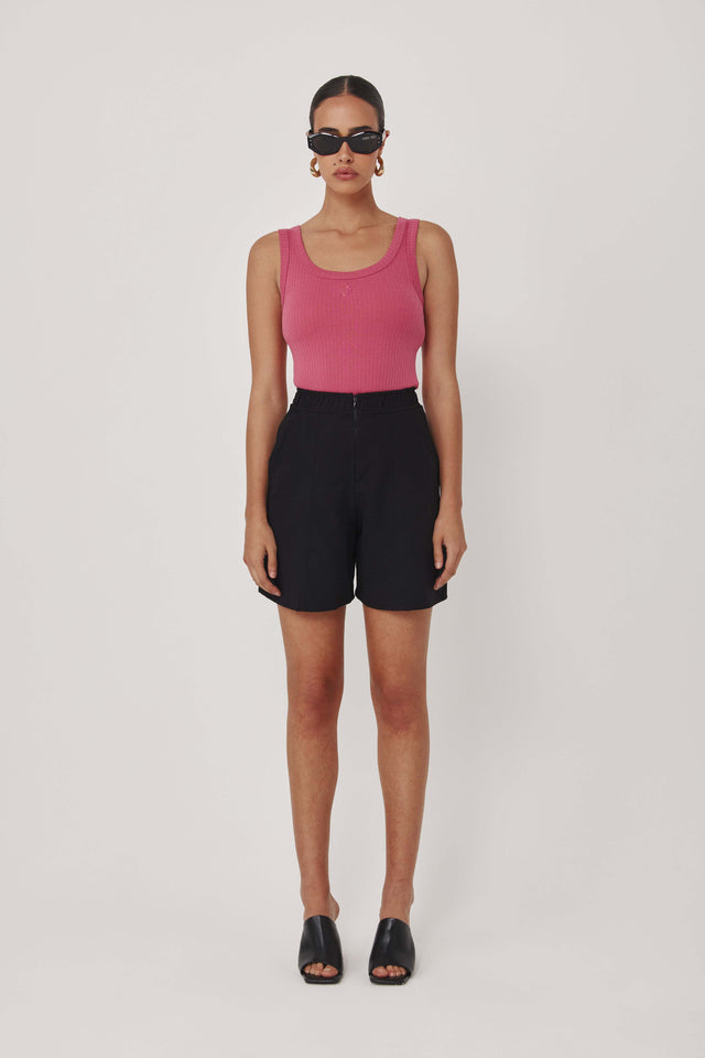 מכנסיים מחוייטים בייגל ברמודה רוכסן שחורים