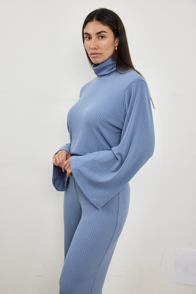 מכנסי סריג פריז תכלת