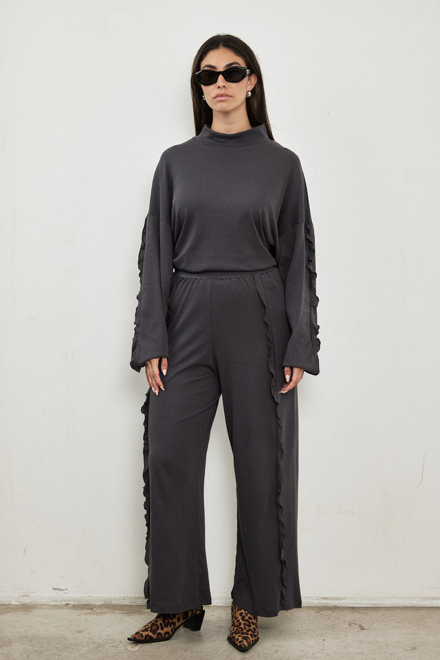 מכנסי פפלום גומי כחול נייבי