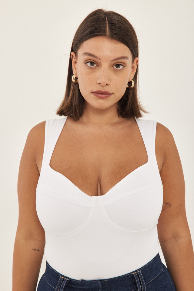 בגד גוף CURVE מחוך קאפים גופייה שחור