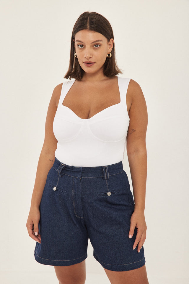 בגד גוף CURVE מחוך קאפים גופייה שחור