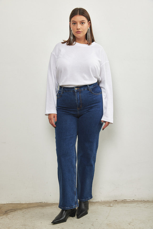 מכנסי ג'ינס גולדי ארוך וואש כחול