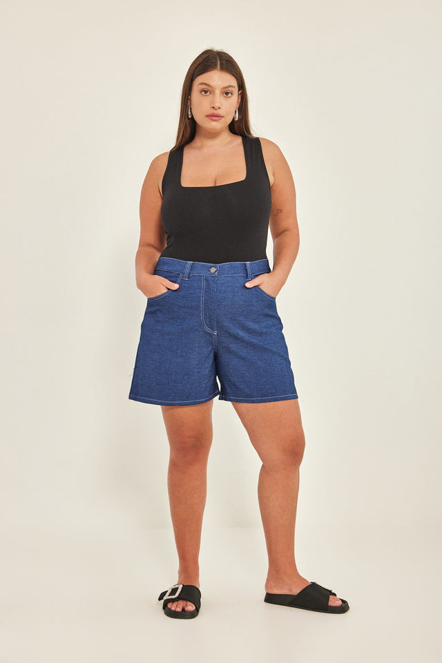 מכנסי ברמודה ספיישל ג'ינס כחולים