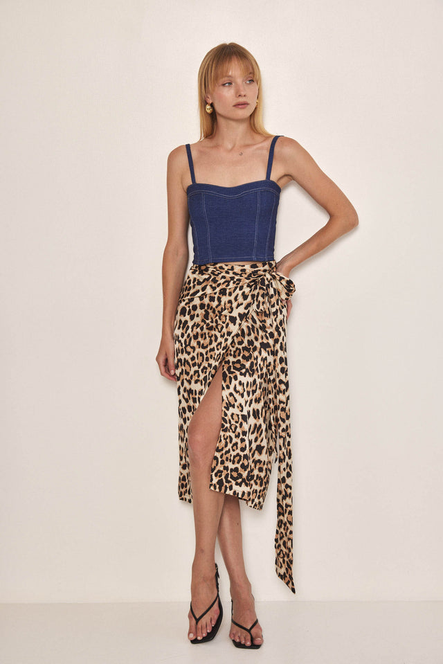 חולצת מחוך ספיישל ג'ינס כתפיות נשלפות כחולה