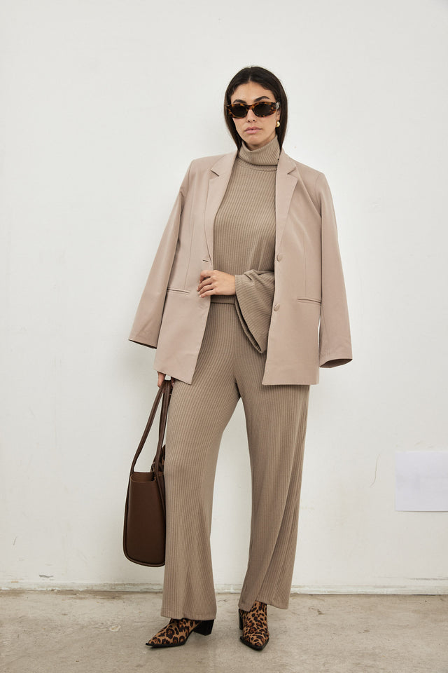 מכנסי סריג פריז אבן