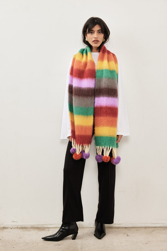 צעיף פונפונים קולורז