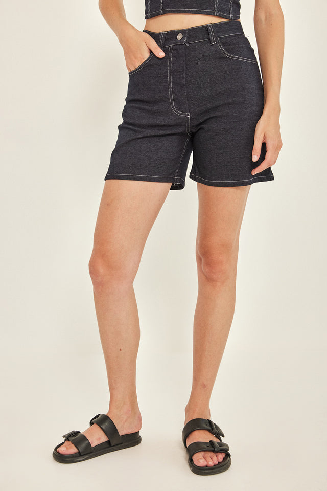 מכנסי ברמודה ספיישל ג'ינס כחול כהה