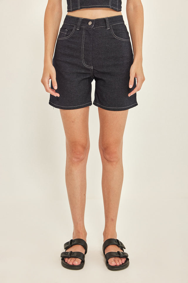 מכנסי ברמודה ספיישל ג'ינס כחול כהה