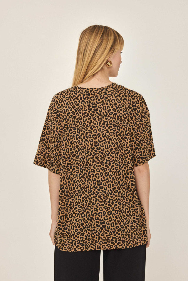 חולצה T וופל קצרה מנומרת