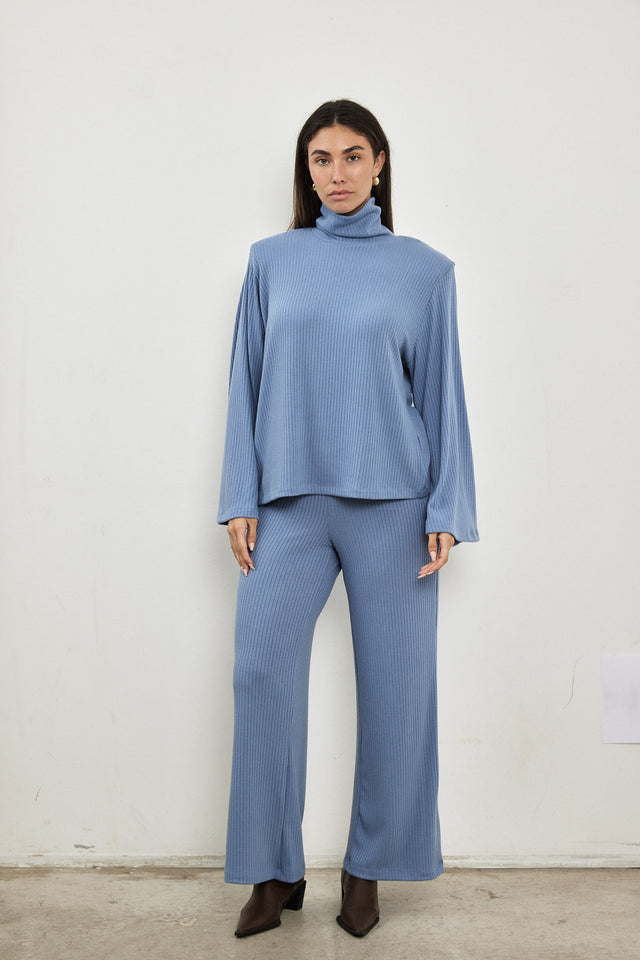 מכנסי סריג פריז תכלת