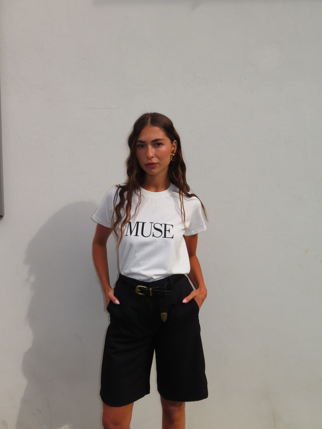 חולצת קוקיז רקמת MUSE לבנה