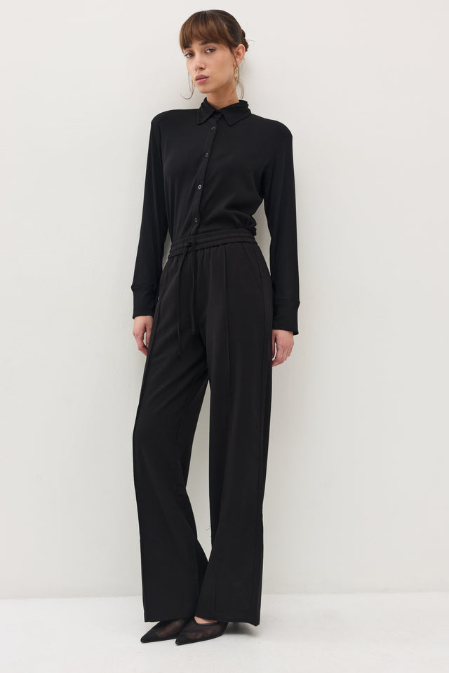 מכנסיים מחוייטים בריוש גומי בורגנדי