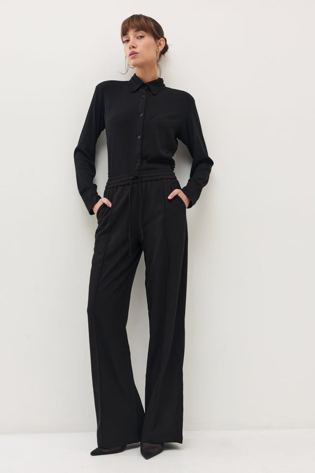 מכנסיים מחוייטים בריוש גומי בורגנדי