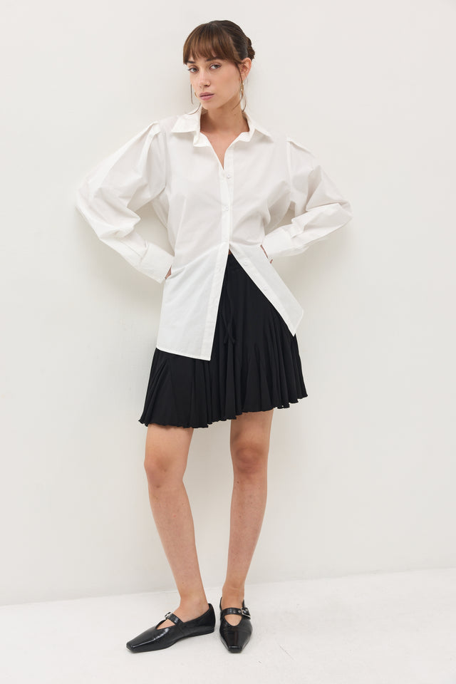 חצאית קקאו ריב A שחורה