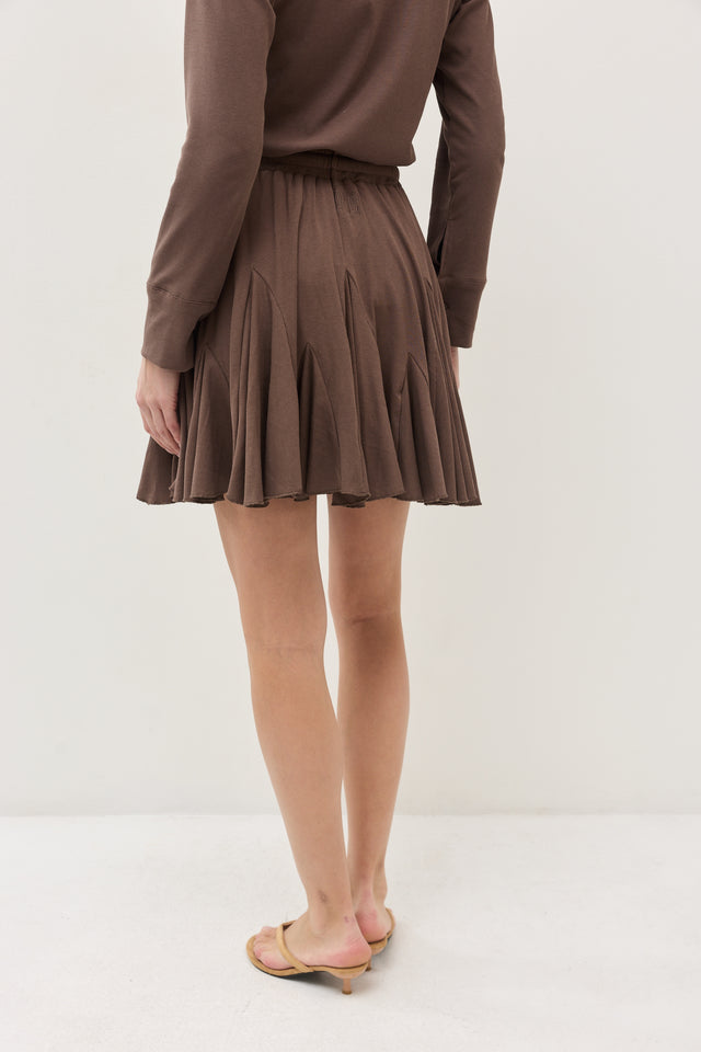 חצאית קקאו ריב A חום טראפל