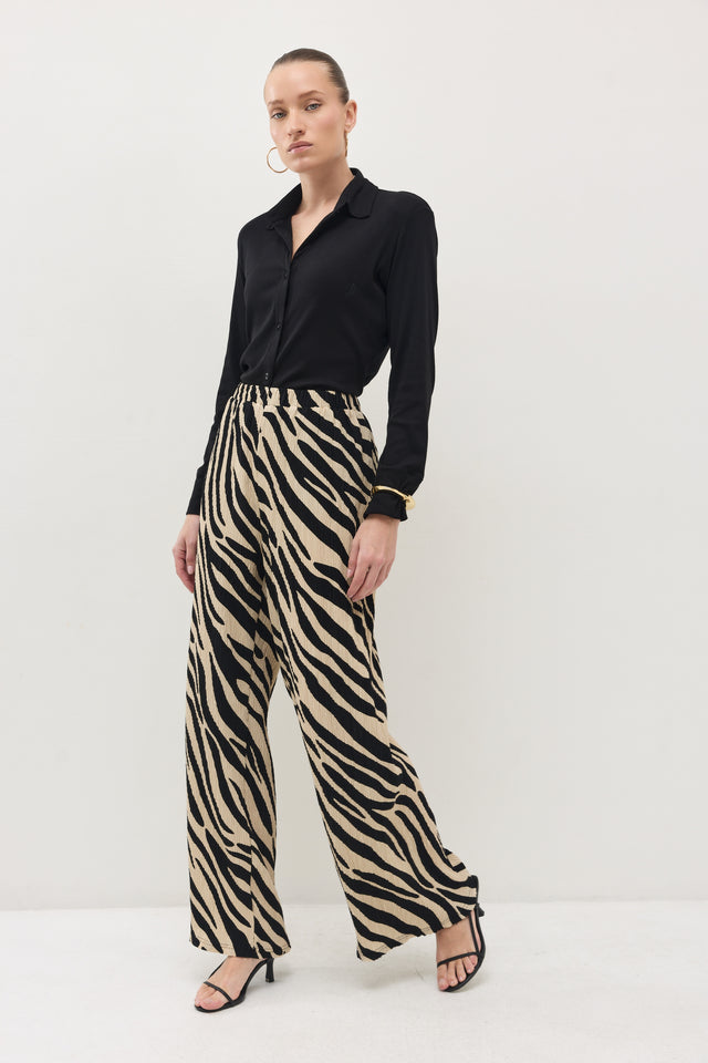 מכנסיים ספיריט פליסה בז׳ שחור