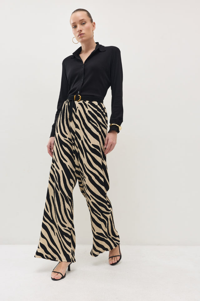 מכנסיים ספיריט פליסה בז׳ שחור