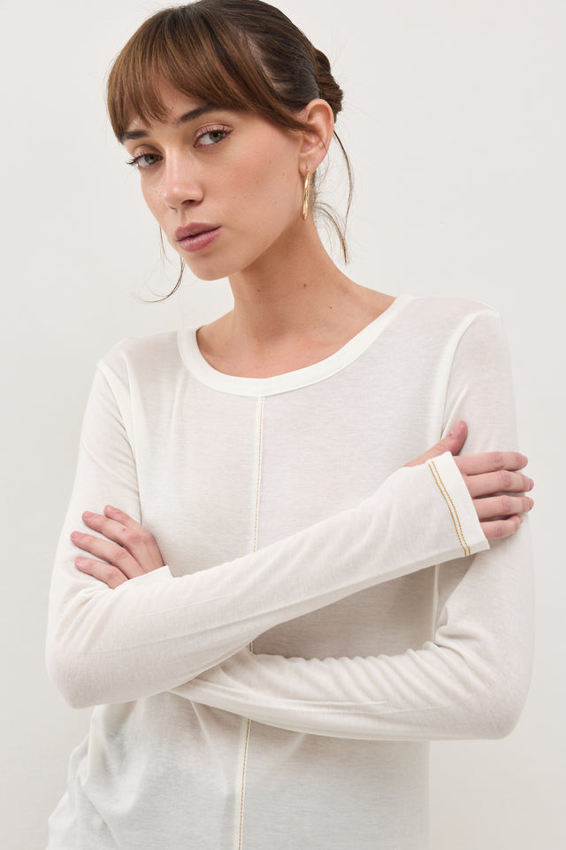 חולצת דונאטס תיפורים לבן