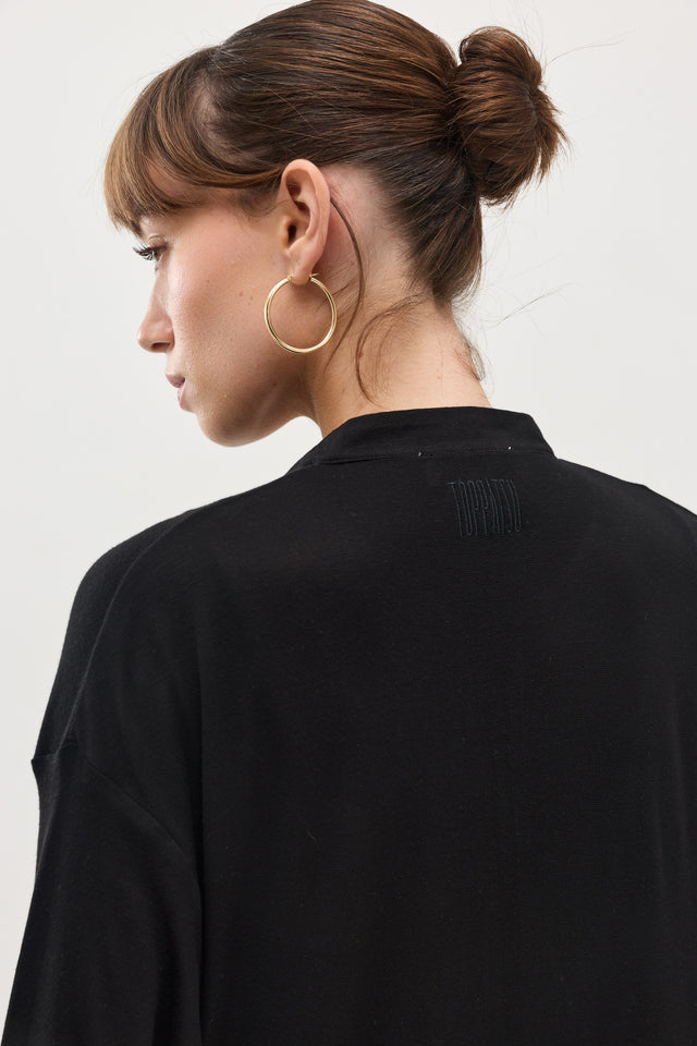 חולצת זיפר ספייסי שרוול ארוך שחורה