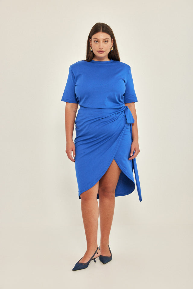 חצאית מעטפת ברד אנד באטר פסים שחור לבן