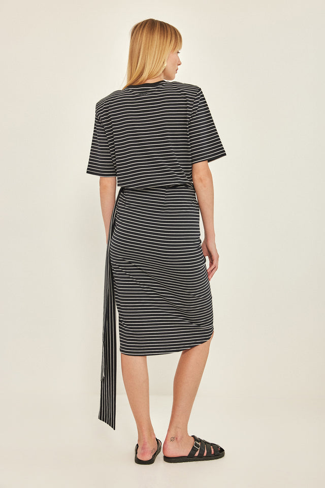 חולצת ברד אנד באטר כריות נשלפות פסים שחור לבן