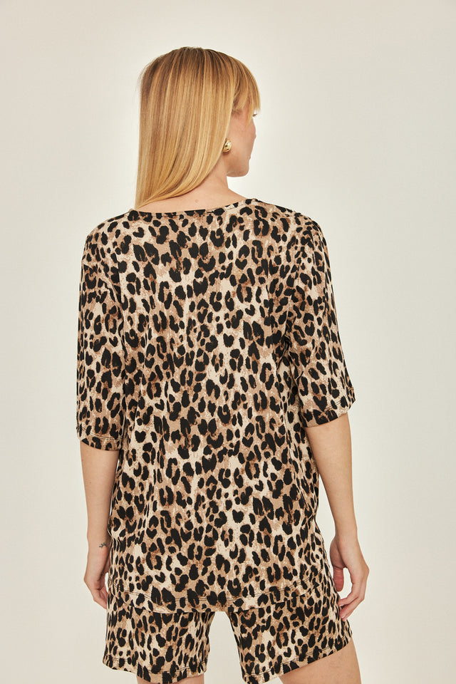 חולצת וי כיווצים ריב ספיריט זברה