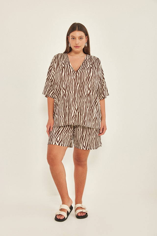 מכנסי ריב ספיריט ברמודה זברה