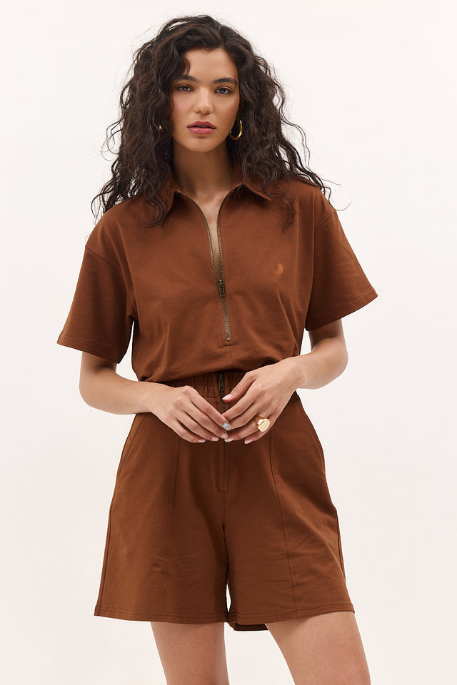 חולצת וונט זיפר ספייסי חום קינמון