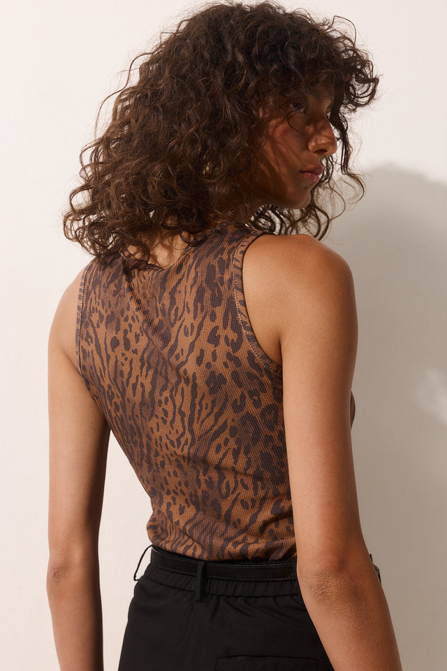 גופיית טורטליני ריב חום מנומר
