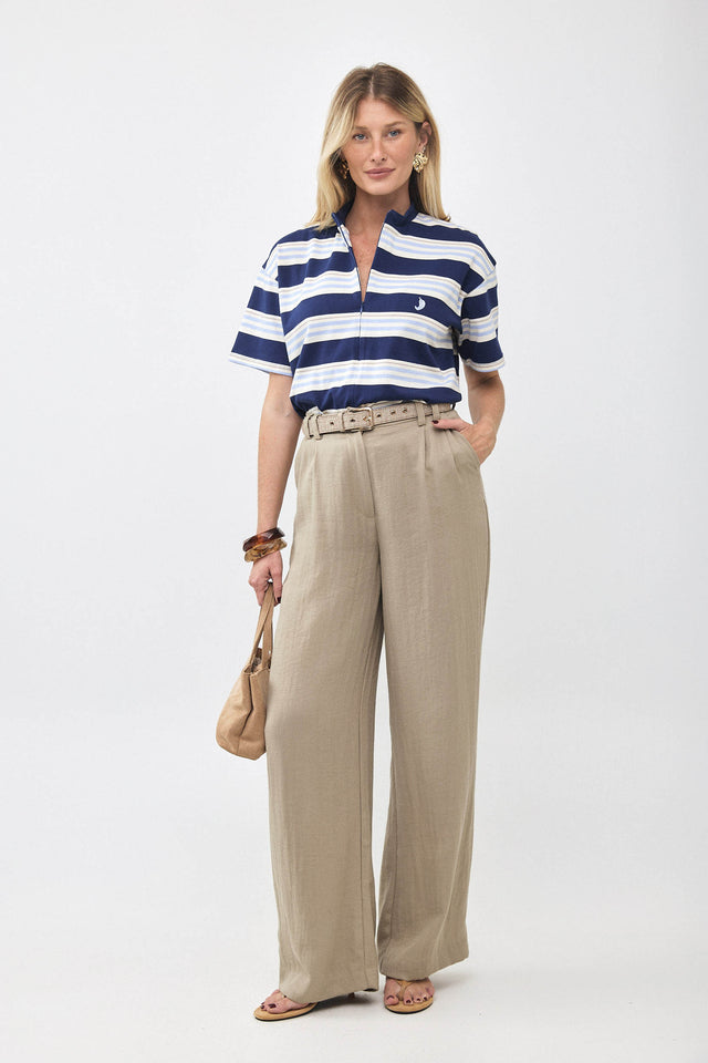 מכנסיים מחוייטים פטיסייר פשתן חאקי