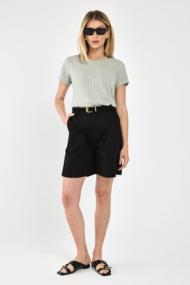 מכנסי ברמודה פרצל מחוייטים דריל שחורים