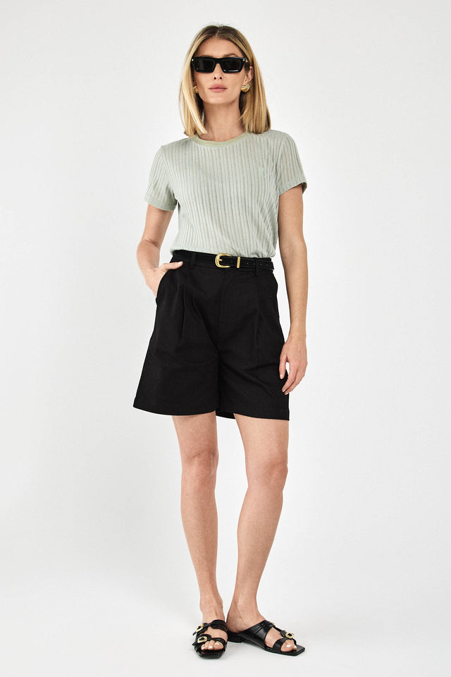 מכנסי ברמודה פרצל מחוייטים דריל שחורים