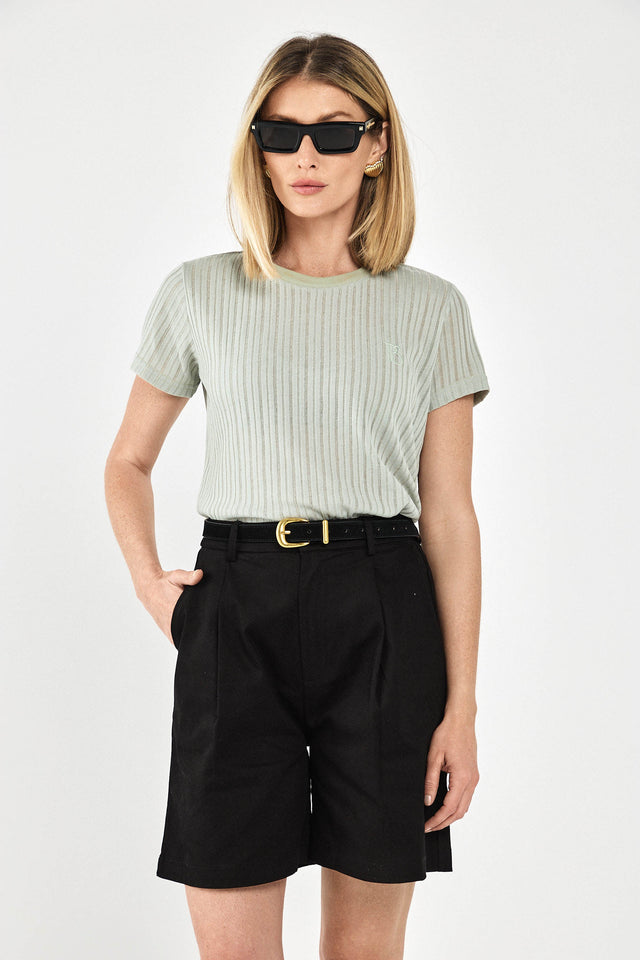 מכנסי ברמודה פרצל מחוייטים דריל שחורים