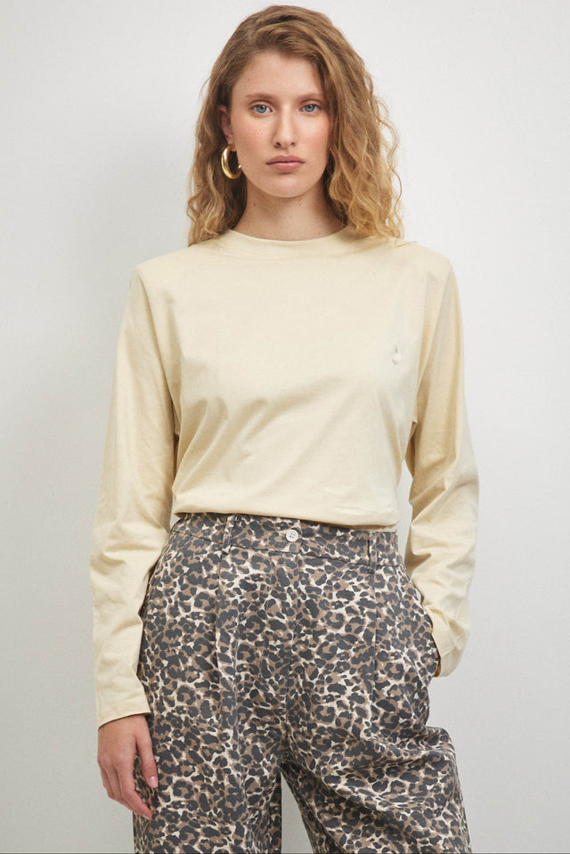 חולצת ספייסי פנקייק כריות כתפיים נשלפות ארוכה חמאה