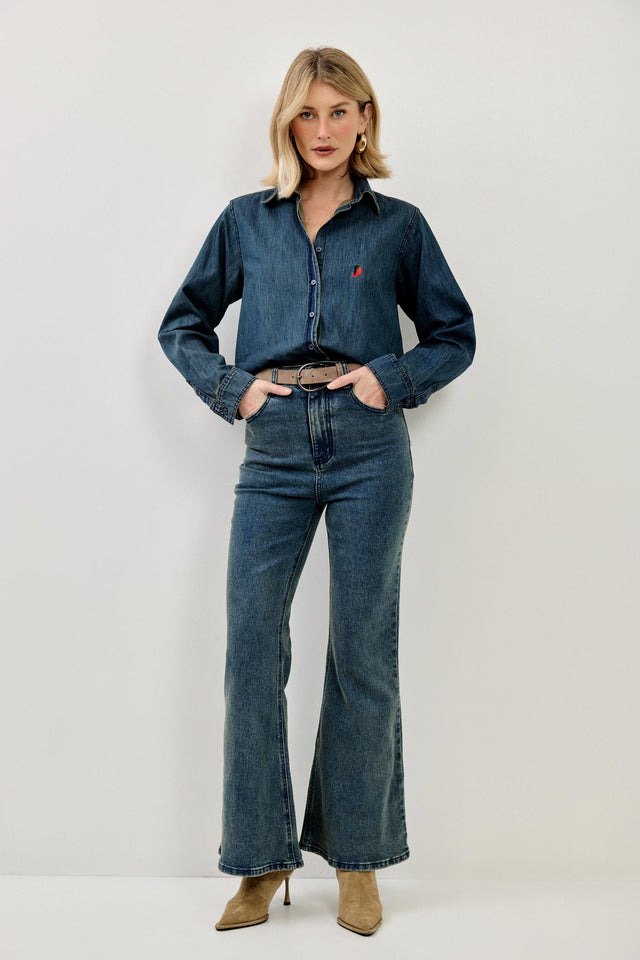 מכנסי ג׳ינס גולדי פדלפון כחול וינטג׳