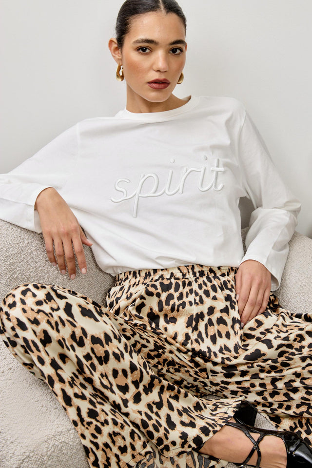 מכנסיים ארוכים ספיריט מחוייטים סאטן גומי מנומרים