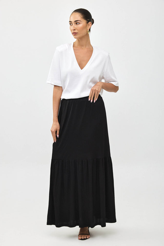 חולצת פנקייק ריב כריות נשלפות מפתח וי לבנה