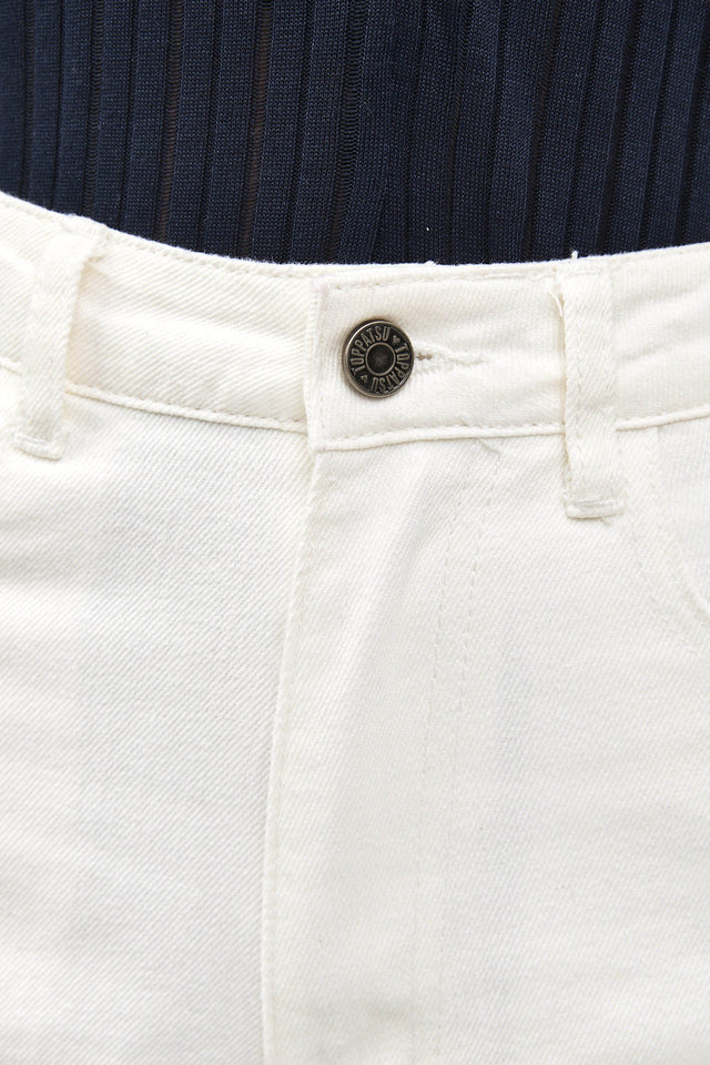 מכנסי ג'ינס וואש מתרחבים לבן