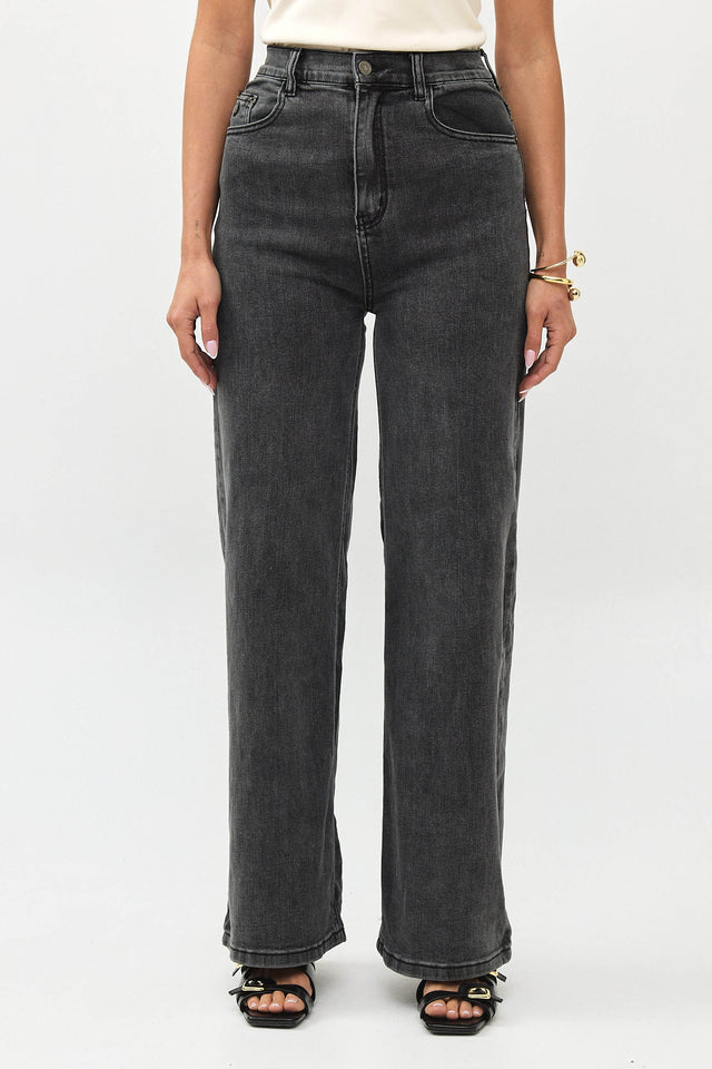 מכנסי ג'ינס גולדי מתרחבים שחור וואש