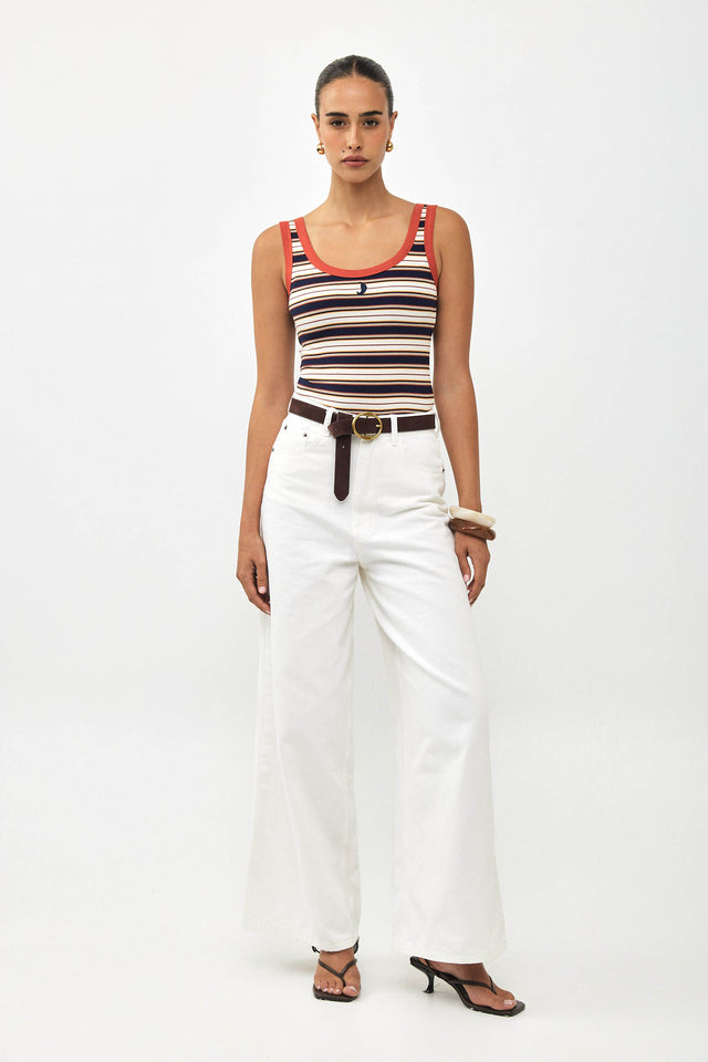 גופיית ספייסי פסים נייבי אדום