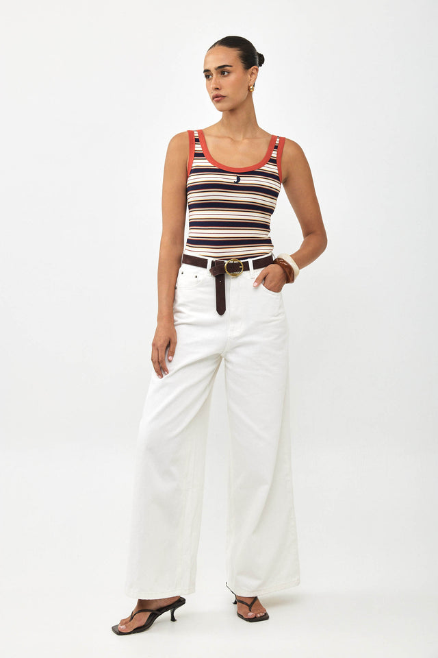 גופיית ספייסי פסים נייבי אדום